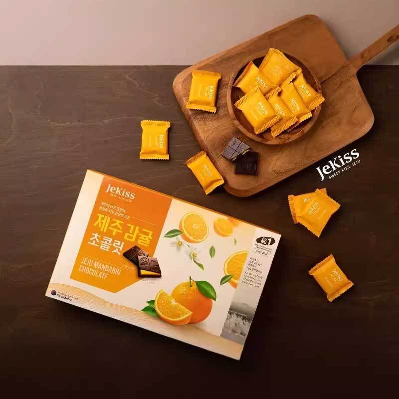 เกาหลีพร้อมสต็อกนําเข้า Jeju Kiss Jekiss Chocolate นูน Citrus Raspberry Sandwich Chocolate LS31326 @