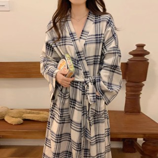 ชุดนอน ชุดนอน รูปแบบใหม่ ชุดนอน ยาวเสื้อคลุมอาบน้ํากิโมโนหญิ…