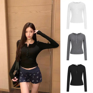 PH  Brand Ladies Long-Sleeved Ribbed Knitted Henry Collar Sweater-Early Autumn Series. Lightweight Multifunctional, Very Suitable for Daily Casual Wear. Have Sweet Style, Suitable for Inner Outer Layer Matching. Model 2026 #63352
