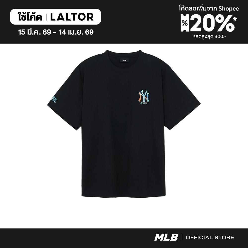 MLB เสื้อยืด ยูนิเซ็กส์ Basic Colorful Mega Logo Over Fit T-Shirts รุ่น 3ATSB0754 50BKS สีดำ