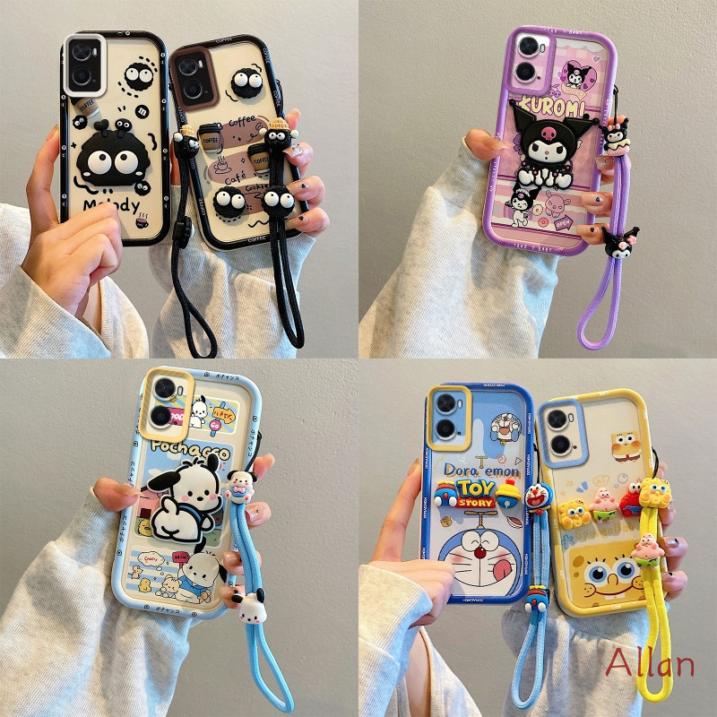 เคส oppo a96 / a76 / a36 กรณี TPU 2026 ใหม่ Kawaii ซิลิโคนนุ่มคลุมทั้งหมดกันกระแทก, Lanyard Anti-Loss เคสโทรศัพท์ BSJGS