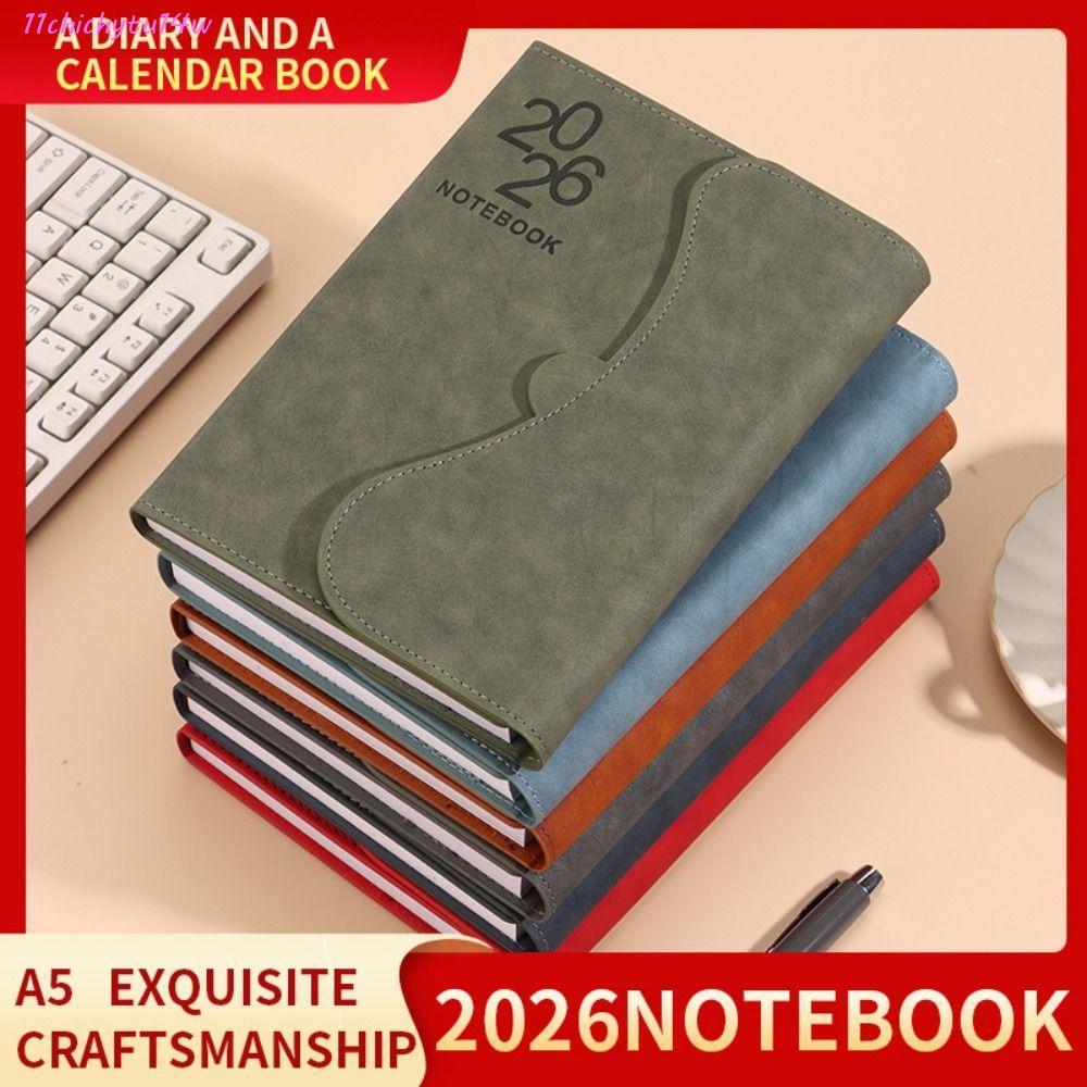 CHICHYTU14W 2026 Schedule Planner Notepad, อังกฤษ 12 เดือน A5 สมุดบันทึกวางแผนวาระ, ไดอารี่ Notepad 