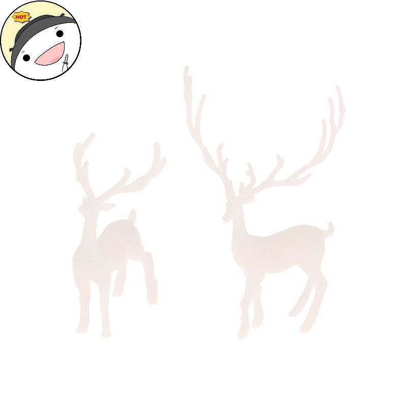 Lanf 1 PC Mini เรซิ่นคริสตัลกวางคริสต์มาสป่า Elk ขนมสีขาวตกแต่งตาราง Merry Christmas Decor สําหรับบ้