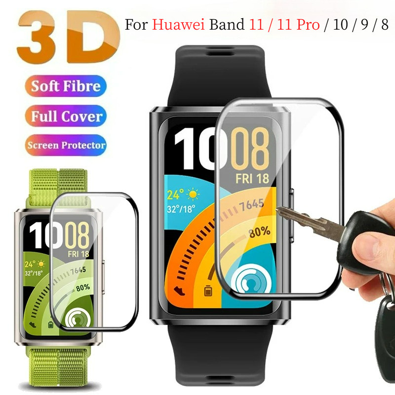 3Dป้องกันหน้าจอสําหรับ for Huawei Band 11 / 11 Pro Protectorฟิล์มนุ่มสําหรับ Huawei Band 10 9 8 7 6 6Pro / Honor Band 9 7 6 HD Full Coverageฟิล์มป้องกัน