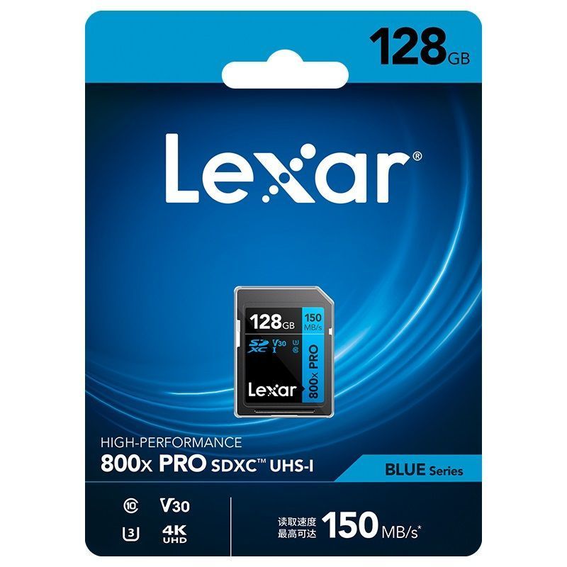 Lexar Lexar Lexar SD128G การ์ดหน่วยความจํากล้องดิจิตอล 4K ความเร็วสูง U3 SLR กล้องกล้องแฟลชการ์ดหน่ว
