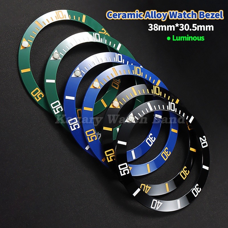 38 มม.* 30.5 มม.เซรามิค Bezel ใส่ Luminous Dial แหวนสําหรับ NH35/36 GMT Water Ghost 40 มม.อัตโนมัติ อุปกรณ์เสริมสําหรับ Seiko Rolex