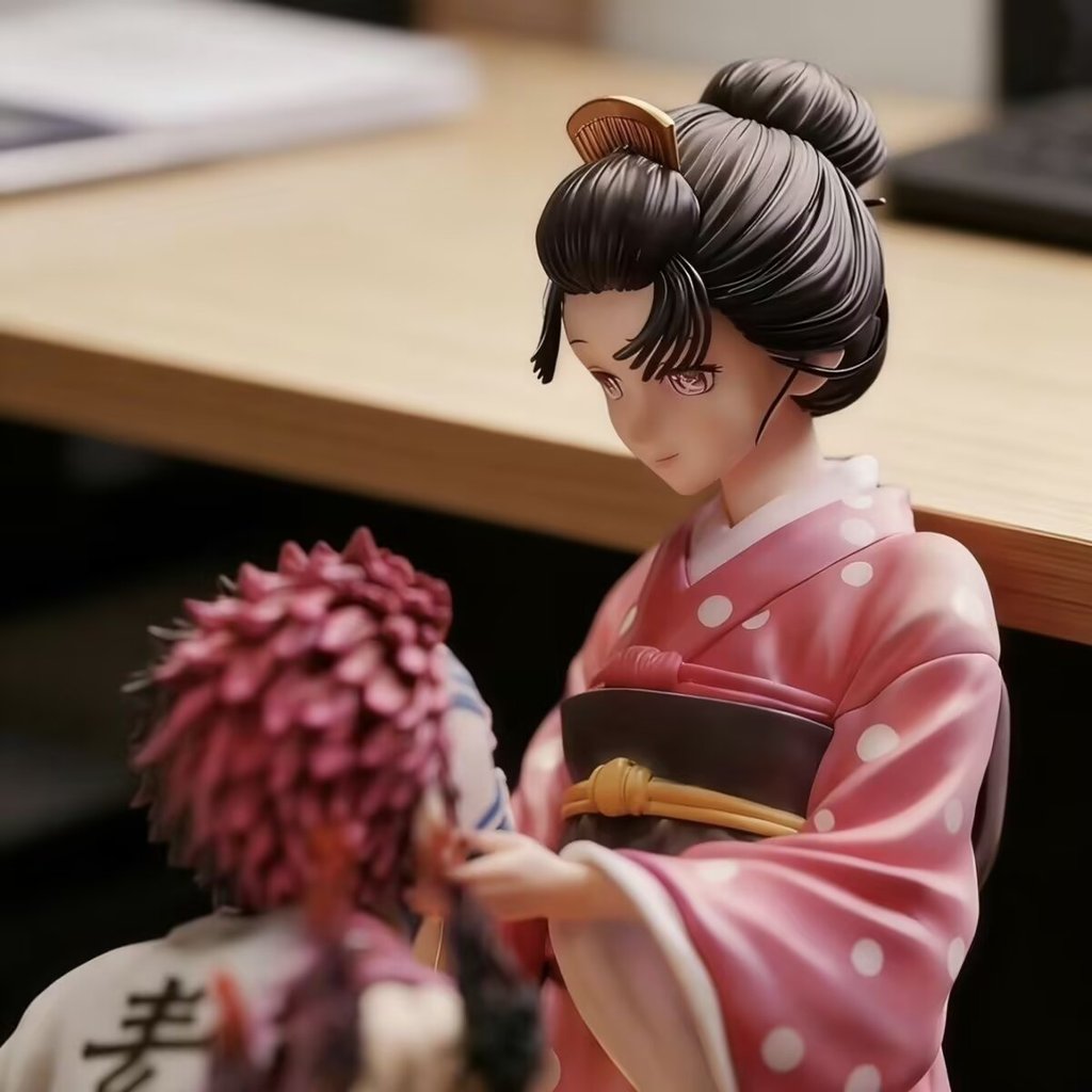 Demon Slayer Akaza Koyuki Upper Moon 3 Kneeling Pose อะนิเมะ Action Figure ตกแต่งโต๊ะ
