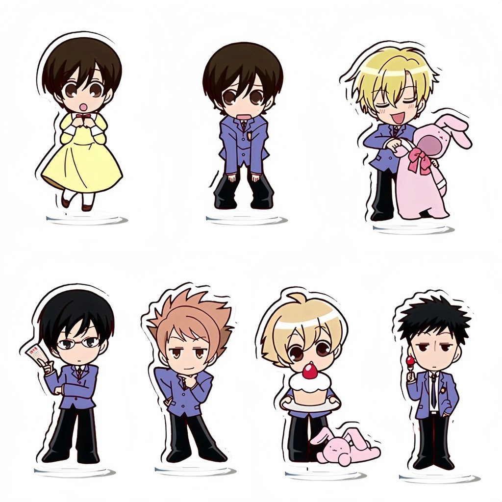 Standee อะนิเมะ Ouran High School Host Club Ouran สมาชิกโรงเรียน Club Mica รุ่นโต๊ะศึกษาตกแต่ง Chibi