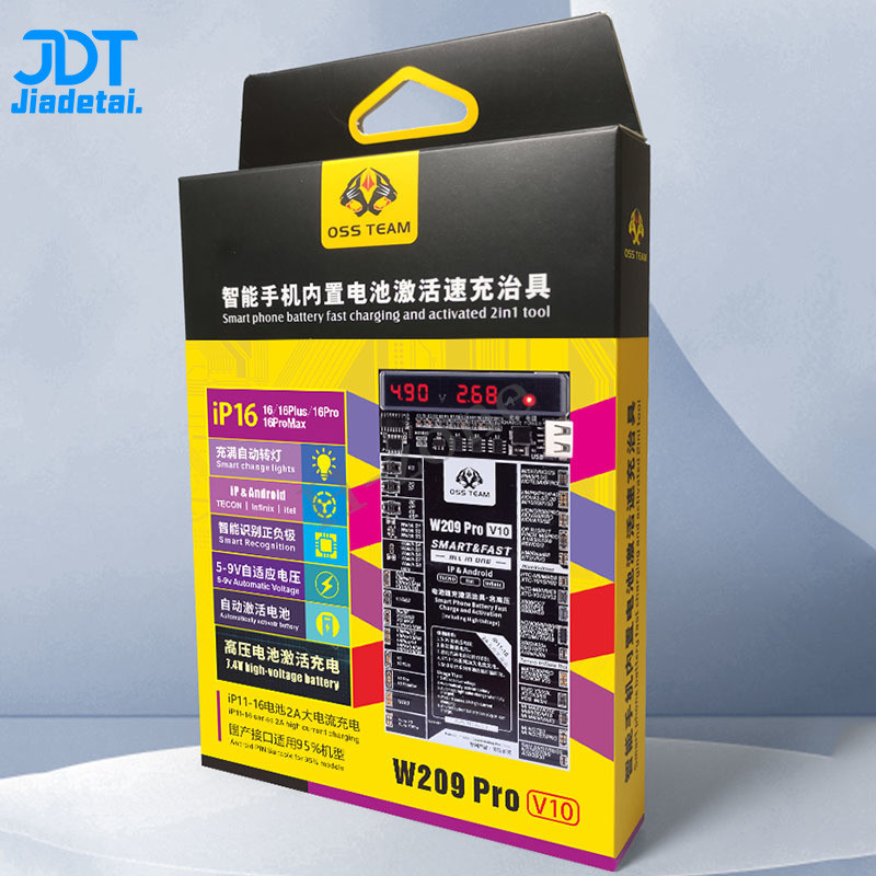 OSS W209 Pro V10 บอร์ดเปิดใช้งานแบตเตอรี่สําหรับ 6-16 Pro Max และ Android แผงวงจรโทรศัพท์มือถือ Fast