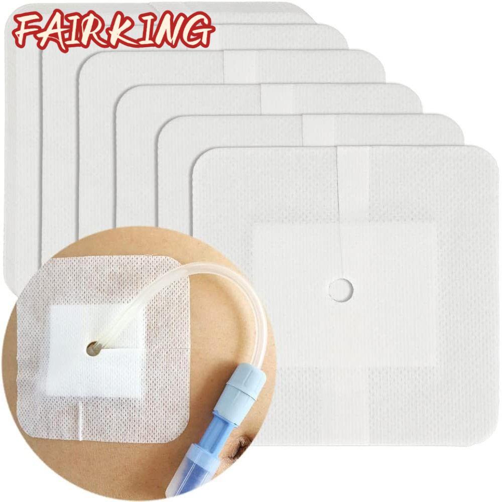 FAIR KING 10 ชิ้น Feeding Tube Pad, Gtube Supplies Peritoneal Diatherin Chest Catheter Cover, Replac