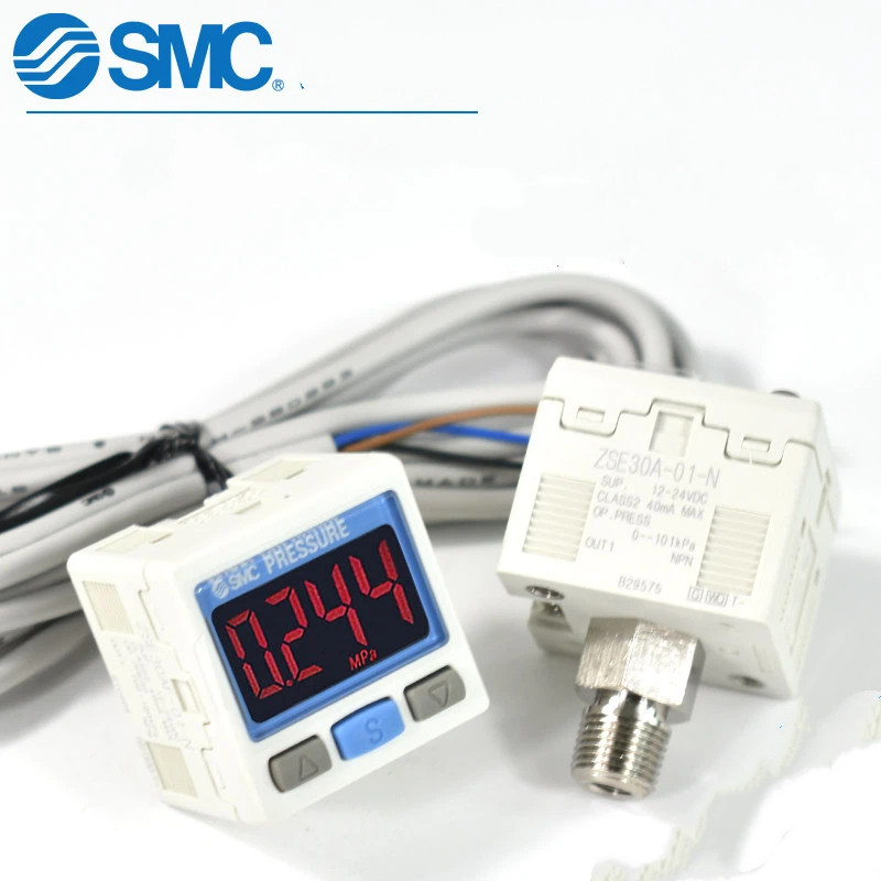 SMC จอแสดงผลดิจิตอลสวิตช์ความดัน ISE30A-01-NL เครื่องวัดความดันลบสูญญากาศ ZSE30AF-01-N/P/C/D-ML