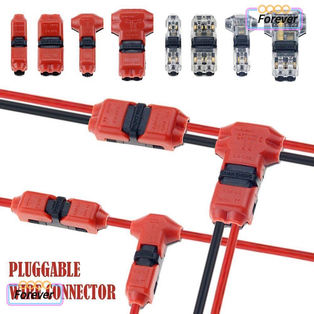 FOREVER 1 ชิ้นสายไฟ Crimp, 8-22AWG ตัวเชื่อมต่อรถ Pluggable Wire Connector, ทนทาน Quick Splice 2Pin 