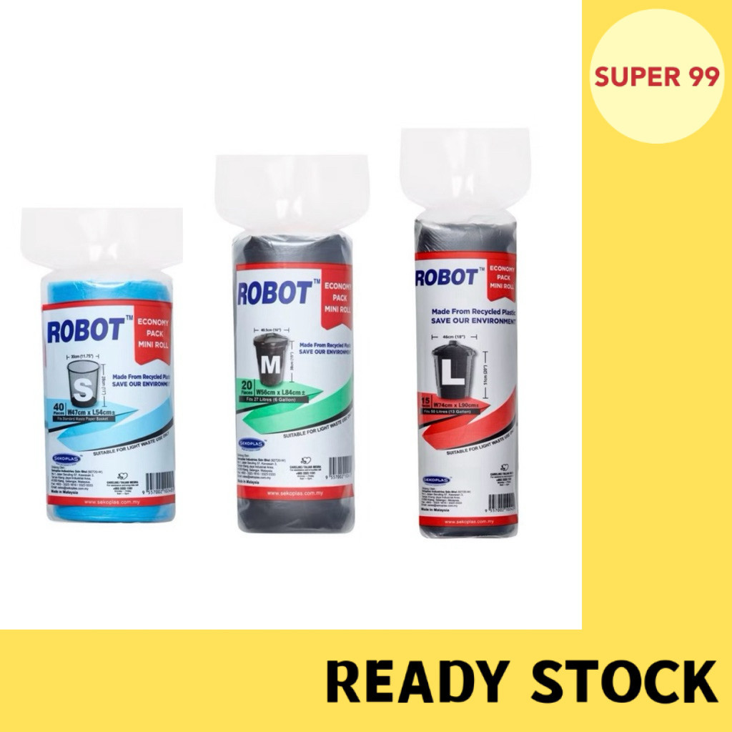 ROBOT Economy Pack Mini Roll ถุงขยะ / Plastik Sampah Roll (SML)