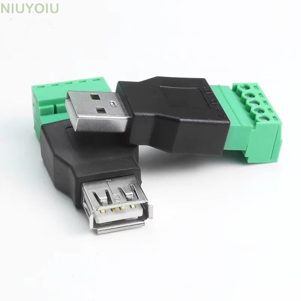 NIUYOIU ขั้วต่อ USB 2.0, หญิง 5 พิน USB Turn Terminal, Type A Shield Screw Terminal Adapter Connecto