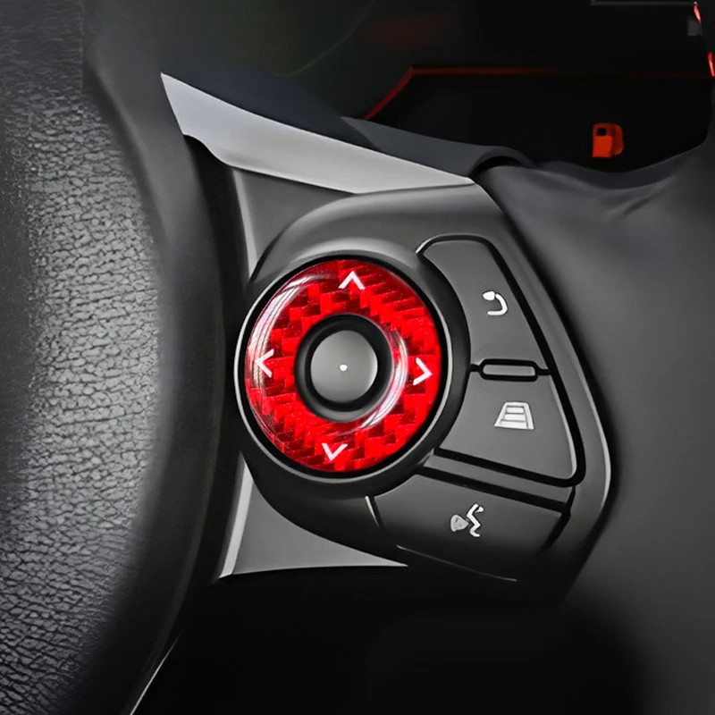 LeFashion สําหรับ Subaru BRZ/Toyota GR86 2021- คาร์บอนไฟเบอร์พวงมาลัยอัตโนมัติปุ่มสติกเกอร์ Trim ฝาค