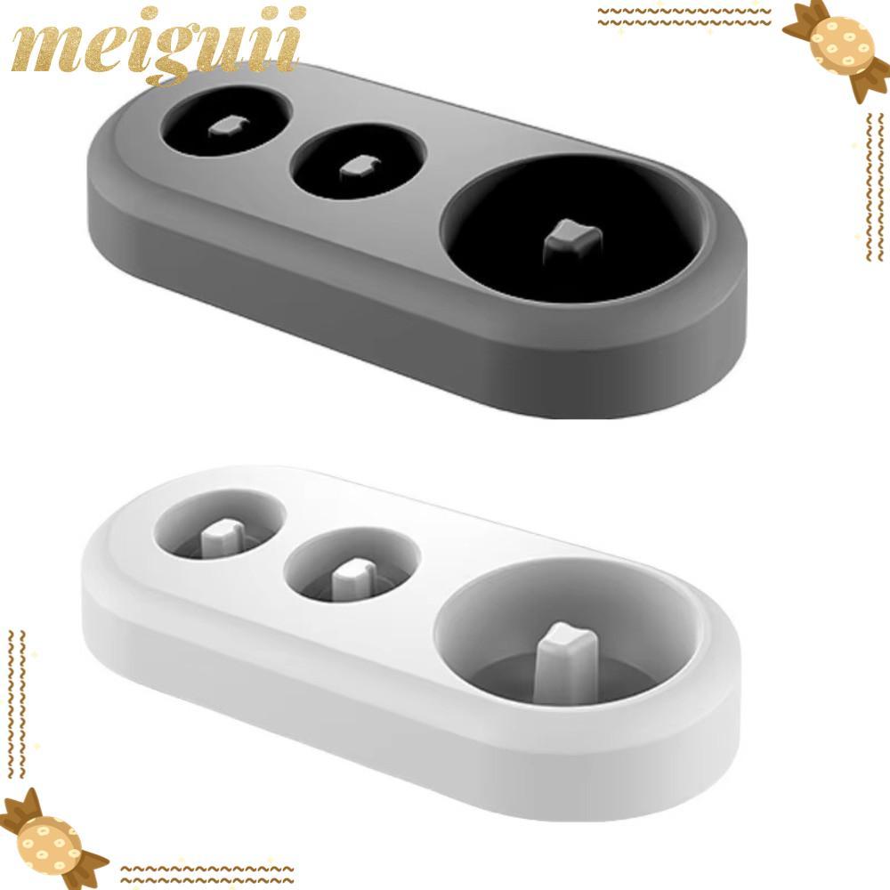 MEIGUII ฐานขาตั้งทดแทนสําหรับแปรงสีฟันไฟฟ้าใช้งานง่ายที่ทนทาน, ชั้นเก็บของหัวแปรงสีฟันพลาสติกประหยัด