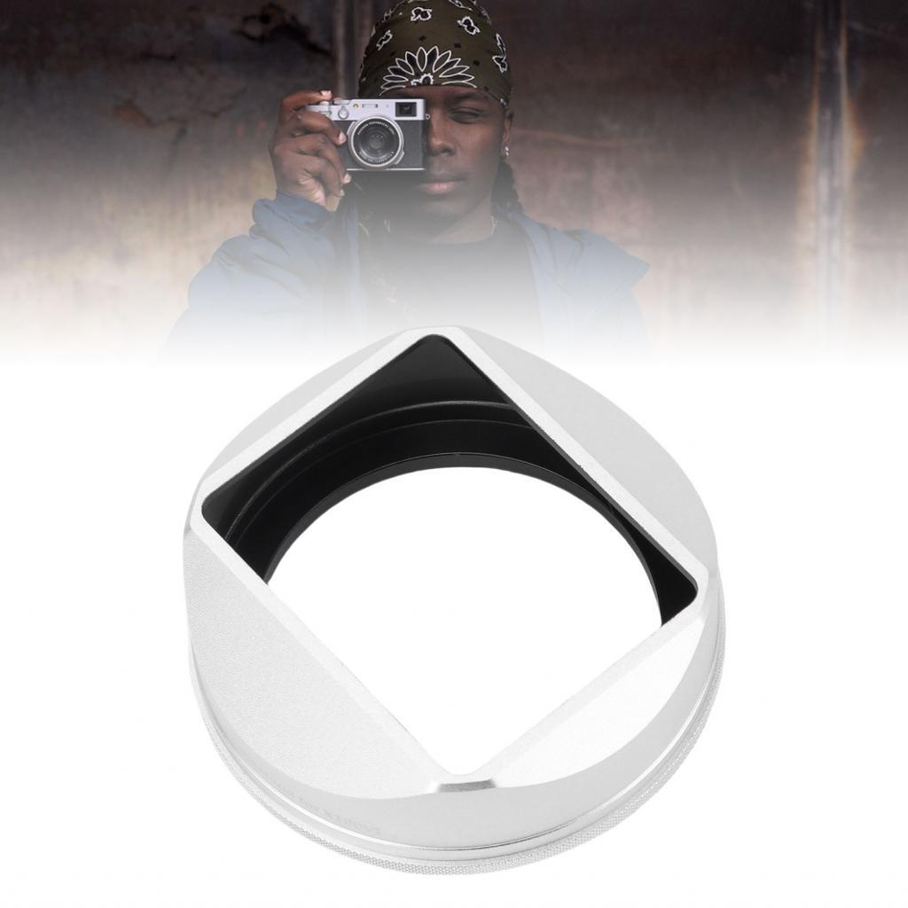 Matybobe Square Lens Hood Silver Aluminium Alloy Shade ป้องกันกล้องสำหรับ X100VI
