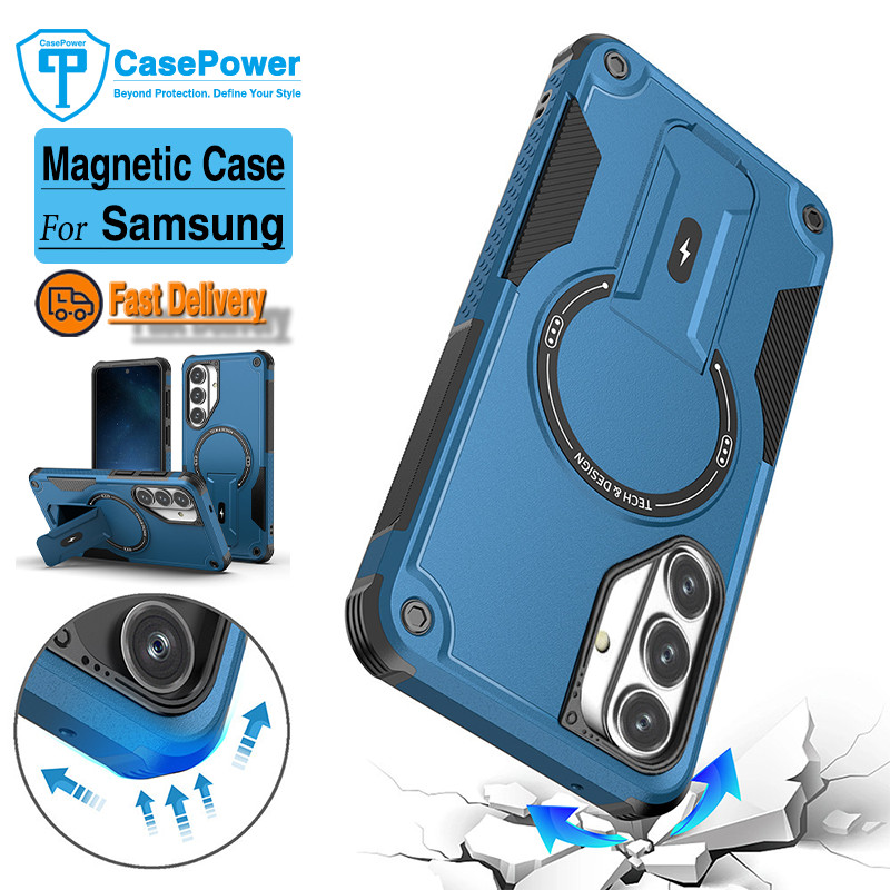 CasePower สําหรับ Samsung Galaxy A57 A37 A27 A17 A07 A56 A36 A26 A16 A06 A55 A35 A25 A15 A05 A05S A54 A14 Magnetic Case Bracket กลางแจ้ง Anti Fall ฝาหลัง