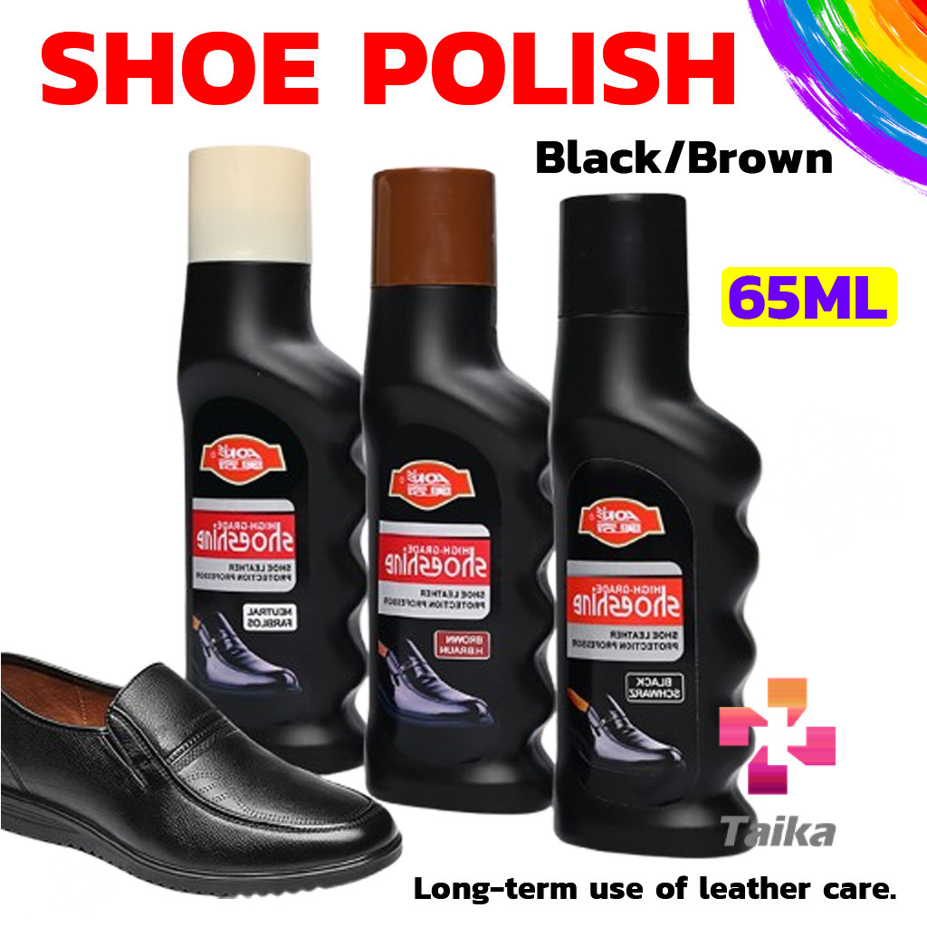 Taika น้ำยาขัดเงารองเท้า คลีนชูส์ 65ml กันน้ำ ทำความสะอาดกระเป๋าหนังโซฟาหนัง shoe polish