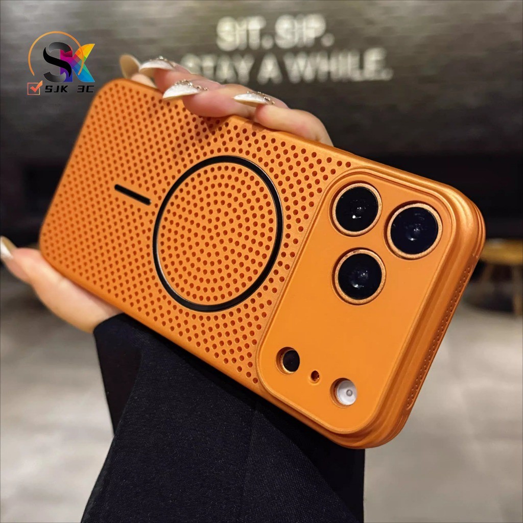 หรูหรากระจายความร้อนเคลือบแม่เหล็กเคสโทรศัพท์สําหรับ ไอโฟน 17 16 15 14 13 มือโปร สูงสุด กันกระแทกพร้อมฟิล์มเลนส์ พีซี 17โปรแม็กซ์ ปลอกฝาครอบป