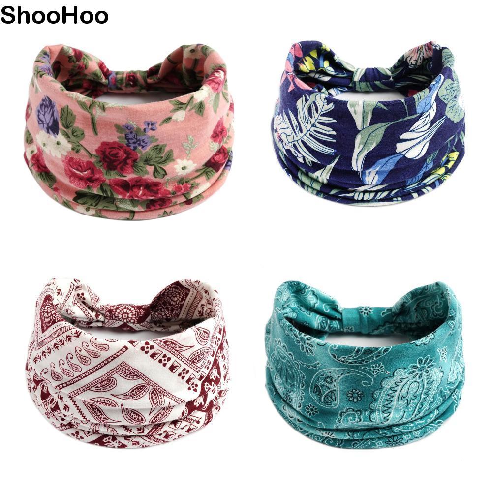 SHOOHOO Bohemian Hairbands Head Wrap Fashion Cross Knot Girls Hair Bands