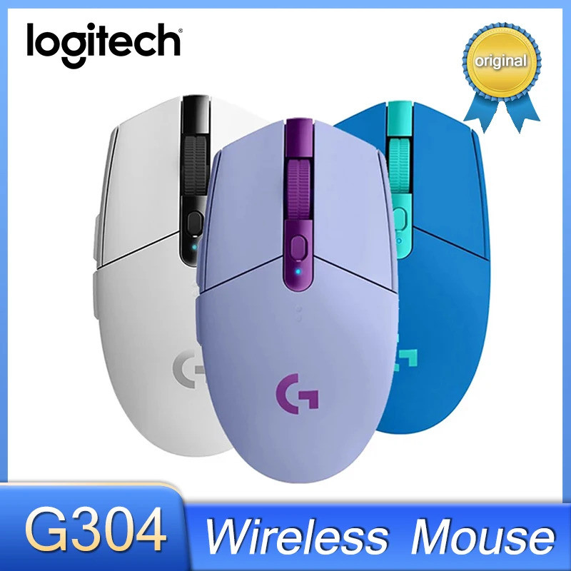 Logitech G304 G305 G102 เกมคอมพิวเตอร์เมาส์ไร้สาย 2.4G เมาส์ตามหลักสรีรศาสตร์ HERO เครื่องยนต์ 12000