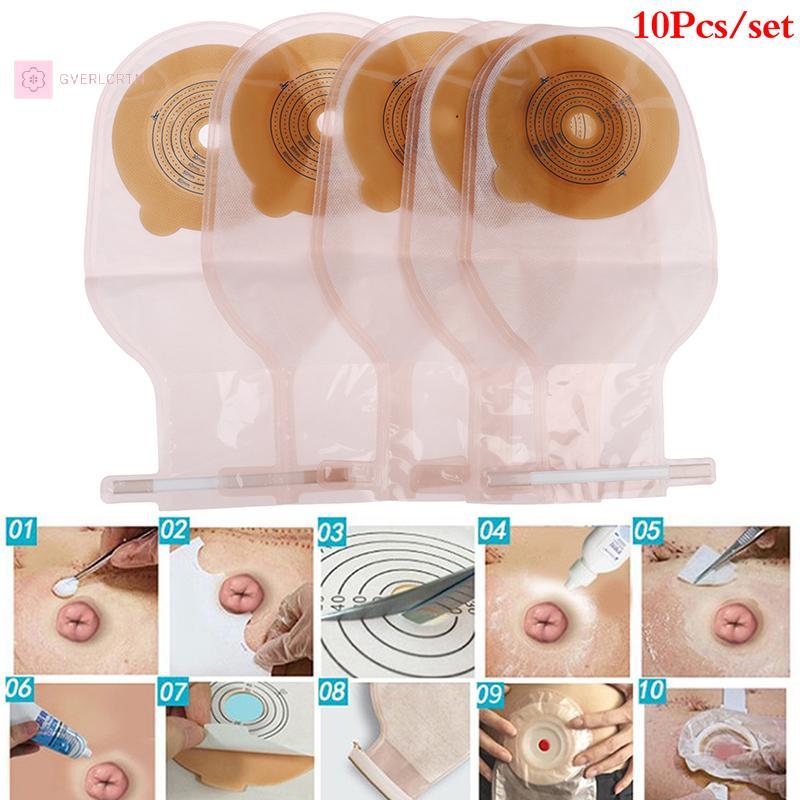 [GRL] 10 ชิ้น Colosstomy กระเป๋า 25-60 มิลลิเมตร Stoma กระเป๋ากระเป๋า One-piece เปิดคลิป Ostomy กระเ