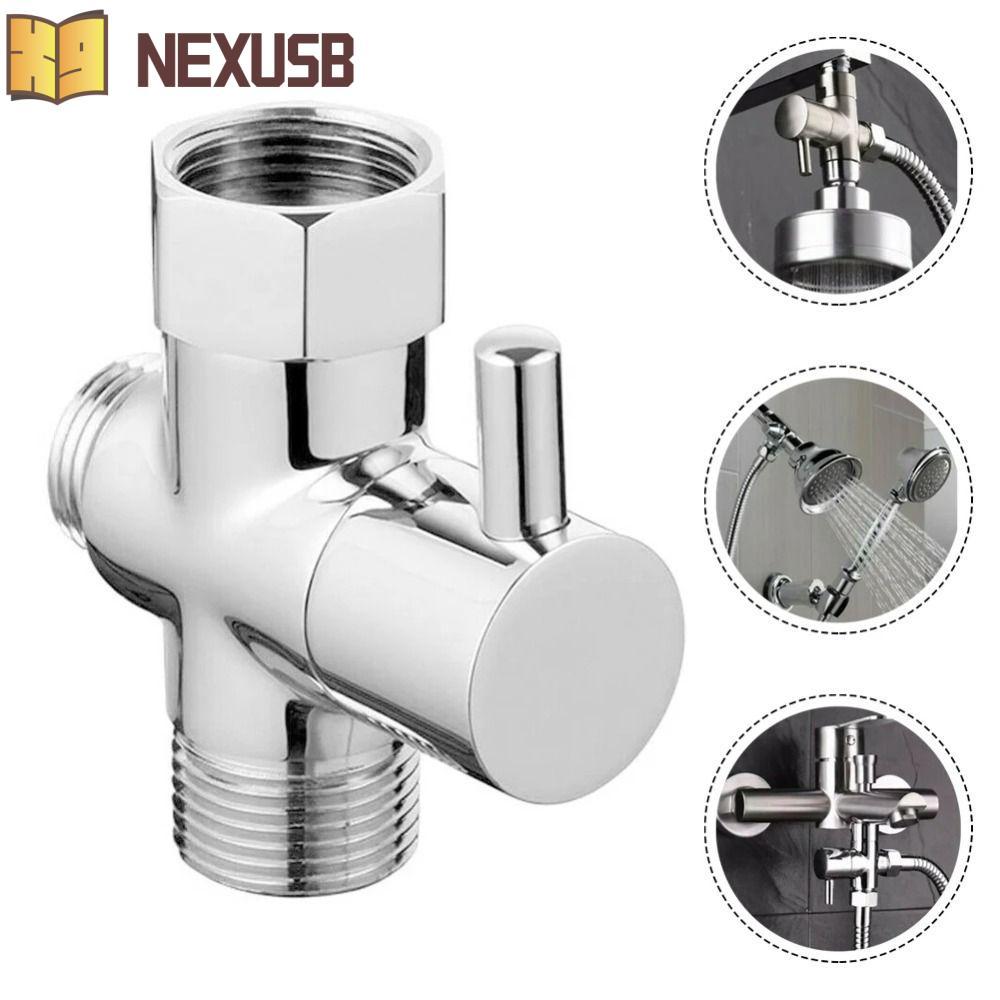 NEXUSBEAM 3 Way Shower Head Diverter Valve, ทองเหลืองสามฟังก์ชั่น 3 Way Switch Faucet Valve Tool T-a