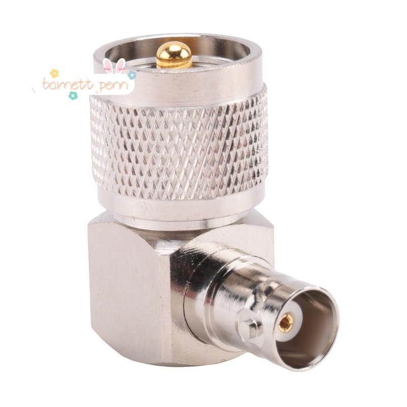UHF PL259 -259 ขั้วต่ออะแดปเตอร์มุมขวาหญิง BNC สีเงิน