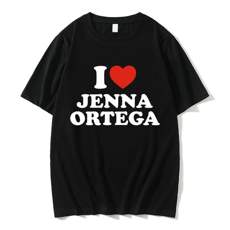 (Degl Diy Store) เสื้อยืดคอกลมพิมพ์ลายผ้าฝ้าย I Love Jenna Ortega