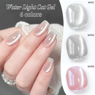 【Local】BORN PRETTY 6 สี Water Light Magnetic Gel ยาทาเล็บสีชมพูเงิน Varnis กึ่งถาวรเล็บเจล 10ml
