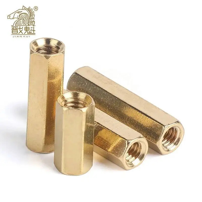 5-50pcs Hex หญิงหญิง M2 M2.5 M3 M4 M5 ทองเหลือง standoff spacer หกเหลี่ยม Stud Spacer Hollow Pillars