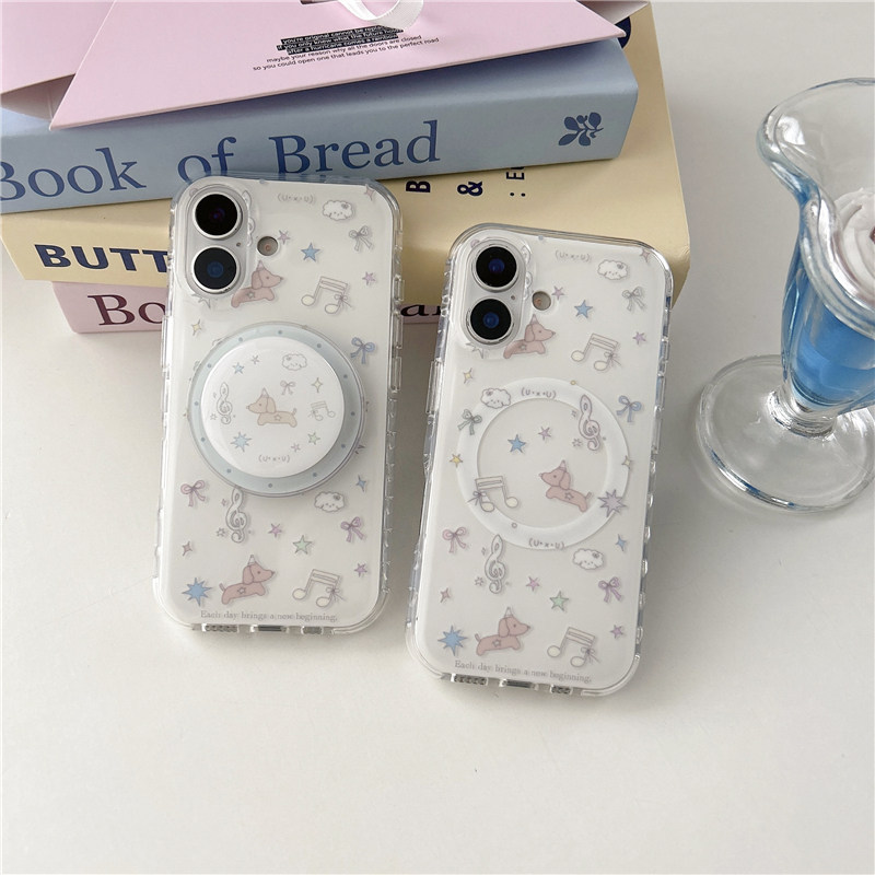 Star Note Dachshund Magnetic Bracket Samsung S21 S22 S23 S24 S25 S26 FE Ultra เคสโทรศัพท์ S25FE เคสป้องกัน A56 A55 กรณี