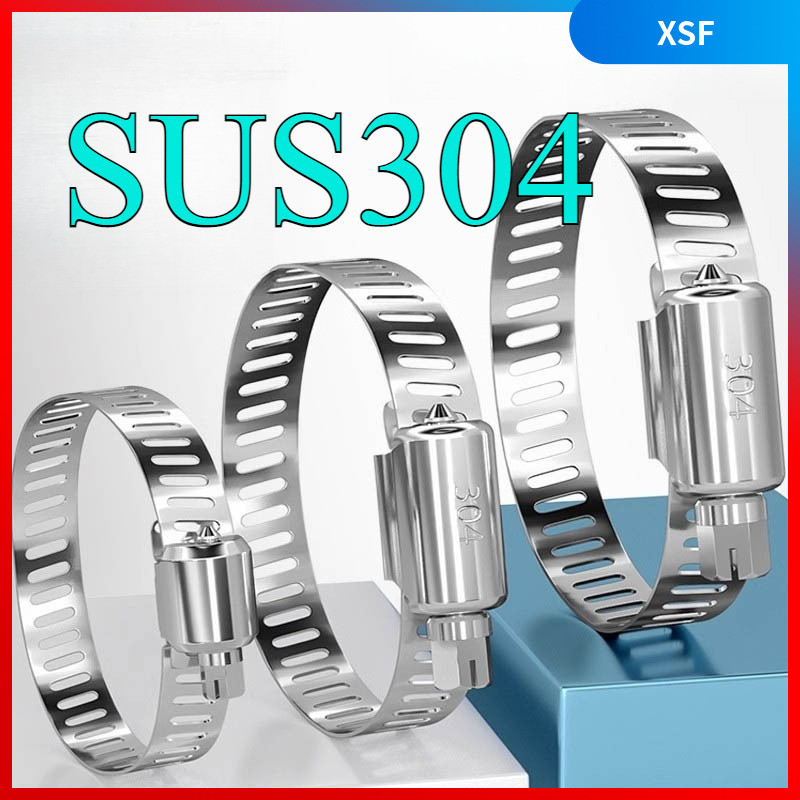 304 สแตนเลสจับคอ Hoop มือสกรู CLAMP Hoop ท่อ Hoop ท่อน้ํารับ CLAMP แหวน CLAMP Fixing Clamp ท่อการ์ดX