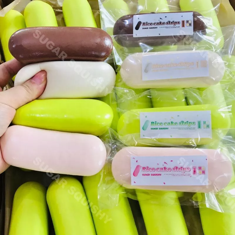 STARX 6 สีแถบยาว Thumb Rice Cake Squishy ของเล่น - Mochi Bun Slow Rebound Squishy - ความเครียดบรรเทา Super Soft & Moist | ของขวัญสําหรับเพื่อน เด็ก เด็กหญิง เด็กชาย