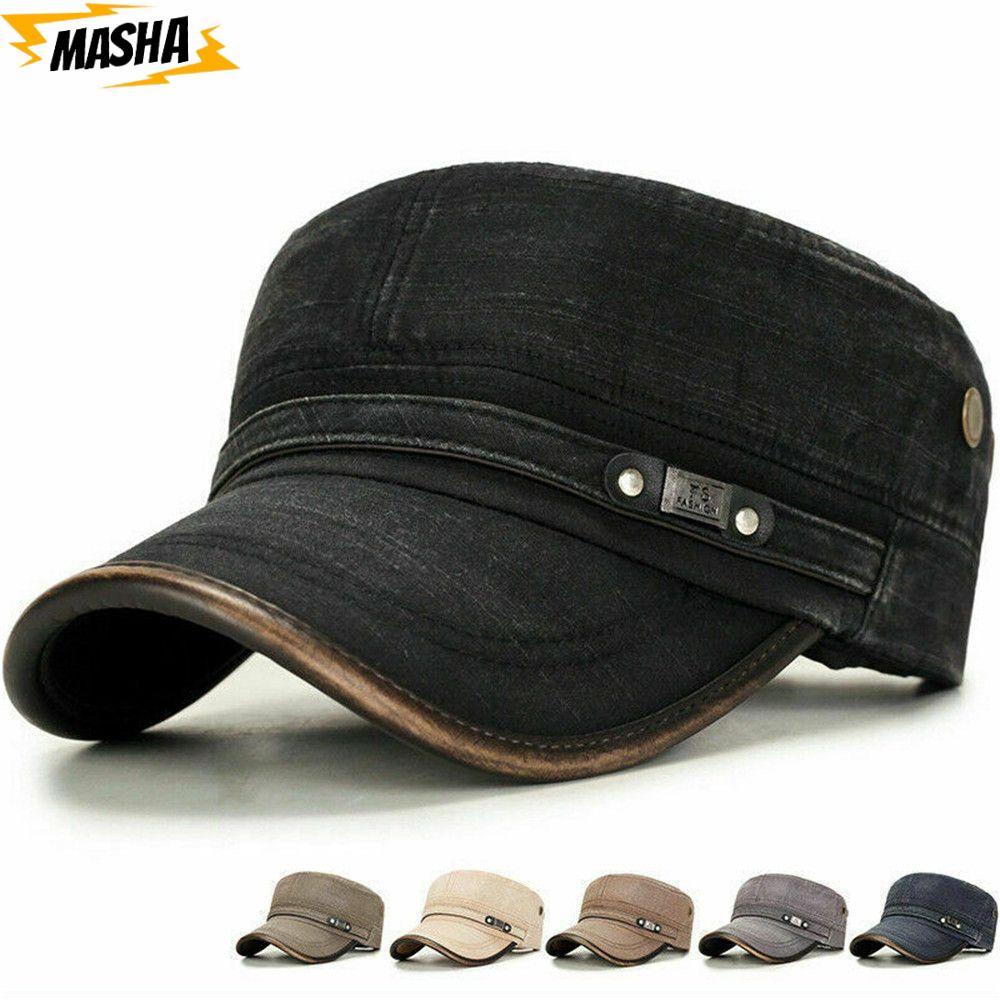Peaked Cap Men Cotton Breathable Sun Cap