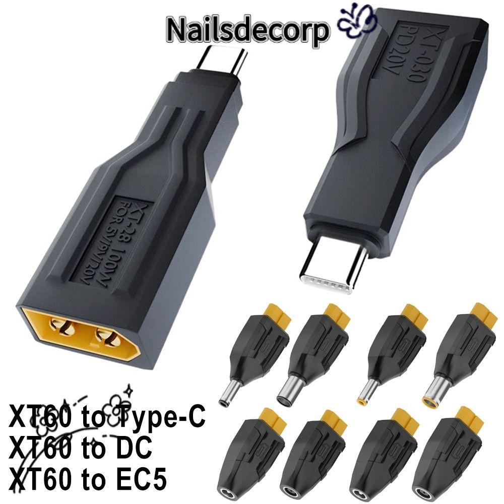 NAILS XT60 ถึง EC5 Converter, 100W 5525 7450 USB C ถึง XT60 อะแดปเตอร์, ชายหญิง Universal 20V/5A DC 