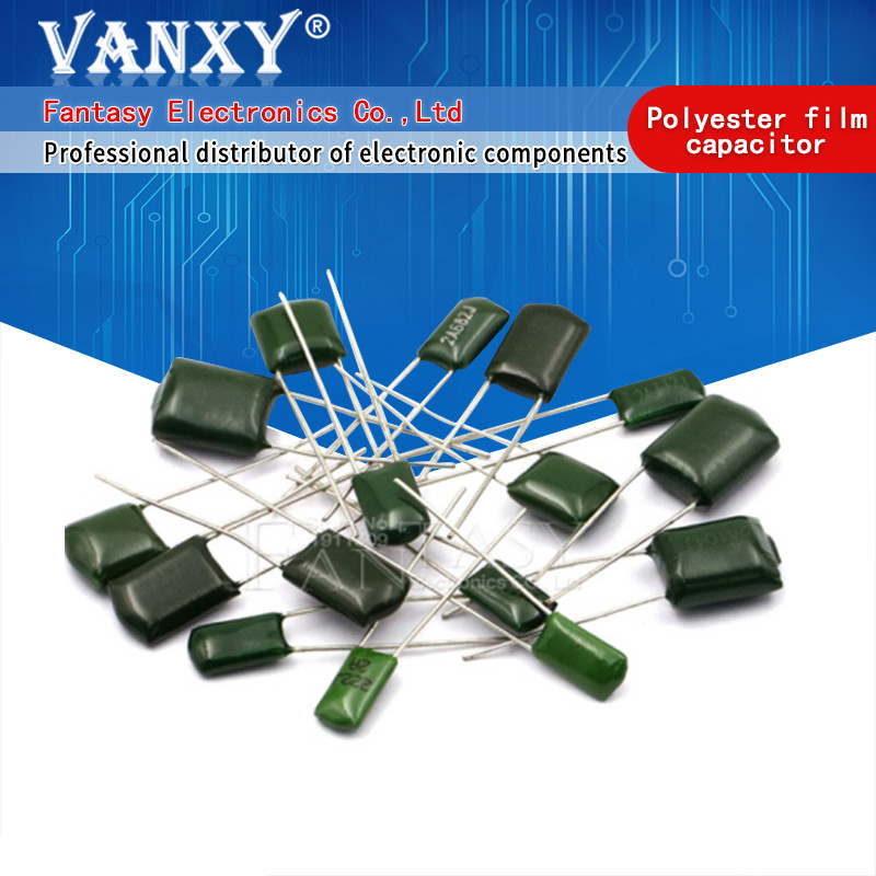 50pcs โพลีเอสเตอร์ฟิล์ม capacitor 630V 1nF 1.5nF 10nF 22nF 33nF 47nF 2J102J152J 2J472J 2J83J 2J 2J 2