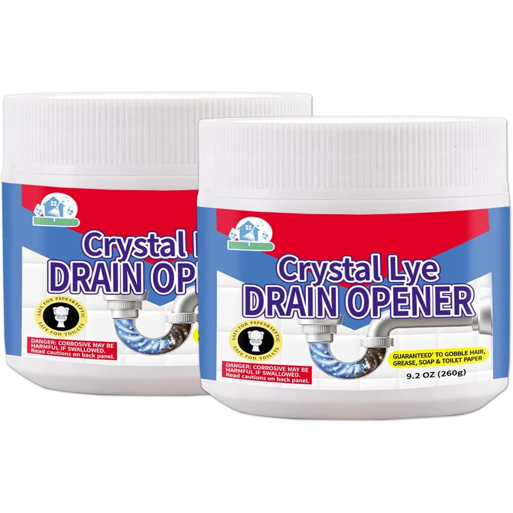 BELL BIRDCrystal Lye ท่อระบายน้ํา,Lye โซเดียม Hydroxide,Unclogs ห้องน้ําและอ่างล้างจาน, ท่อระบายน้ํา