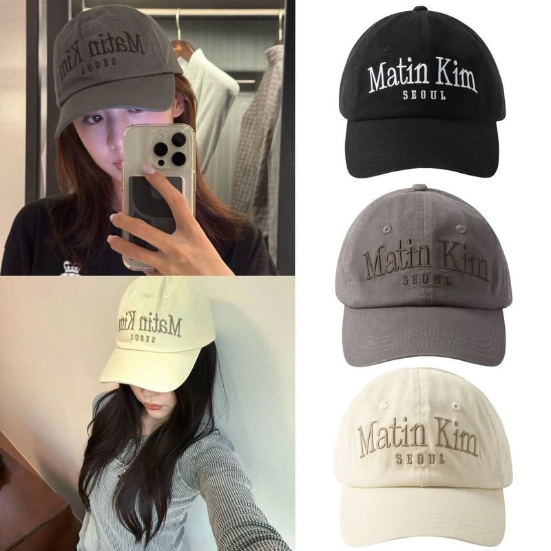 เกาหลีmatin kim Cap Starสไตล์เดียวกันเย็บปักถักร้อยmatinkim Casual เบสบอลหมวกผู้ชายผู้หญิง Q