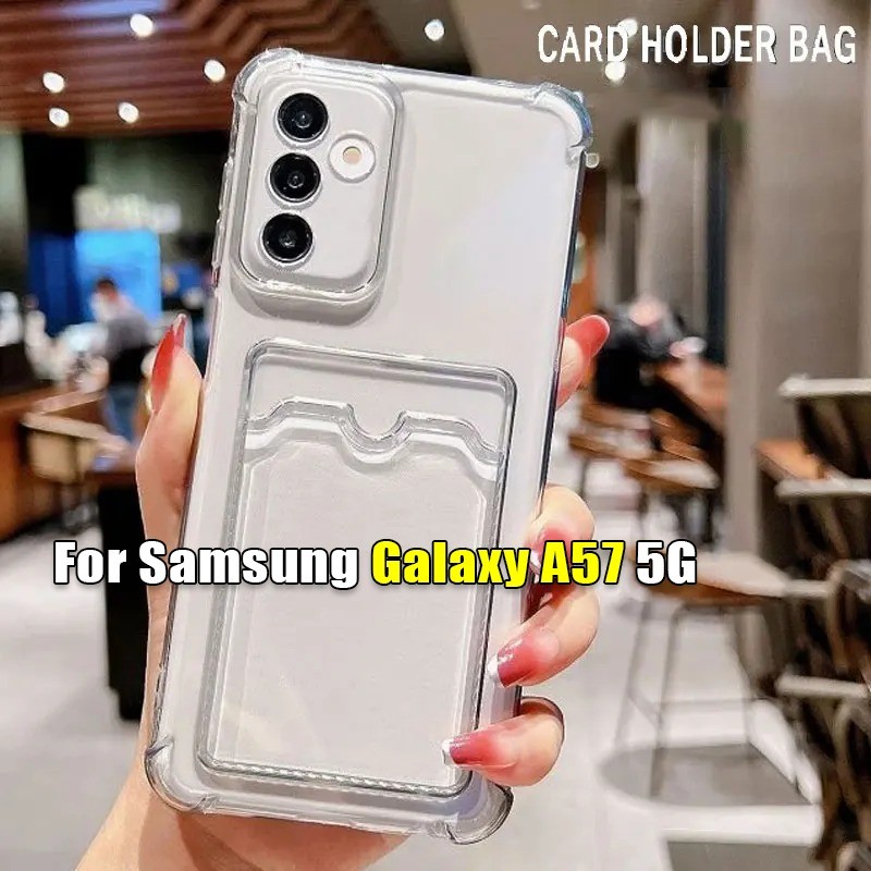 SAMSUNG Clear Slot Cardปลอกเข้ากันได้สําหรับSamsung Galaxy A57 A37 A17 GalaxyA57 57 37 17 5Gโปร่งใสT