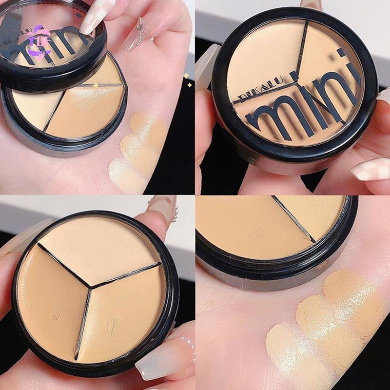 GLVERCRTN DIKALU 6.5g คอนซีลเลอร์ 3 สีธรรมชาติ Palette Cover Dark Circles สิวรูขุมขนครีมคอนซีลเลอร์ 