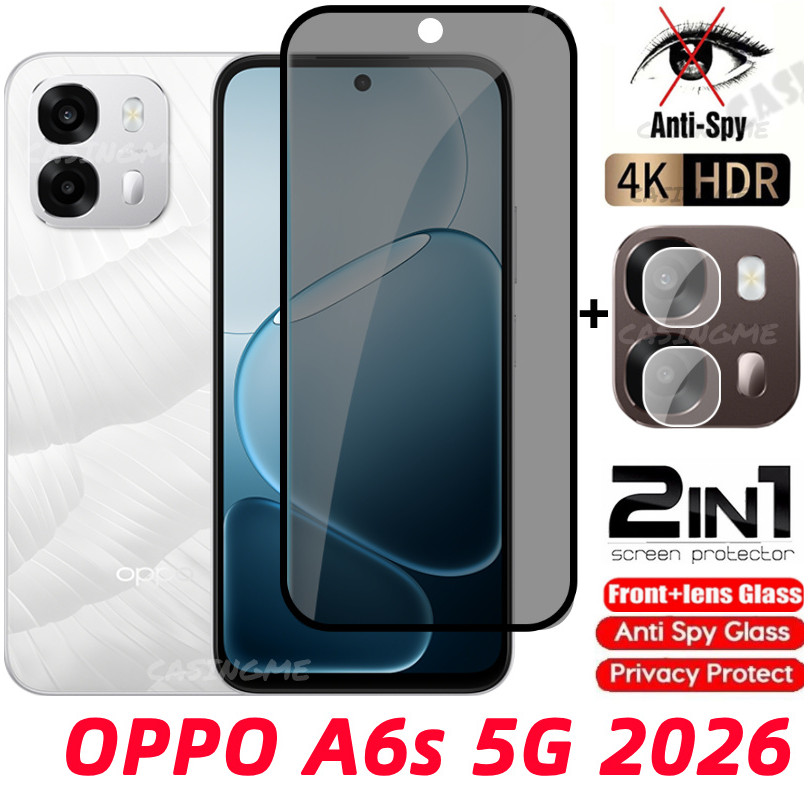 OPPO A6s 5G 2026 A6c กระจกนิรภัยส่วนตัวสําหรับ OPPO A6s 5G A6c A6T A6i A6x OPPOA6s A6 s Pro 5G Anti-Spy Full Cover ป้องกันหน้าจอฟิล์มความเป็นส่วนตัวป้องกันการแอบดูฟิล์มป้องกันการแอบดูความเป็นส่วนตัว