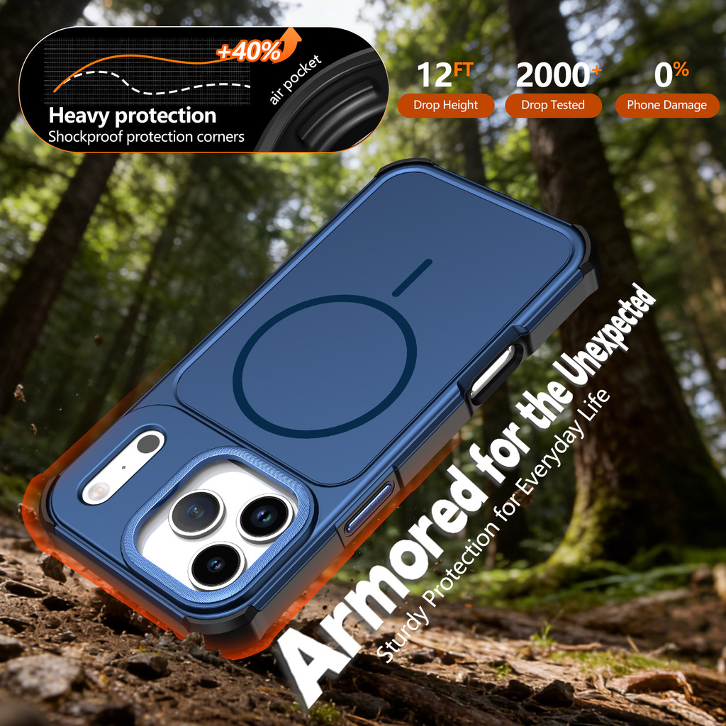สําหรับ iPhone 17 17Air 16 15 14 13 12 11 Pro Max Plus 16E 17E SE4 เคสโทรศัพท์ทหารกันกระแทก 2ni1 เคส