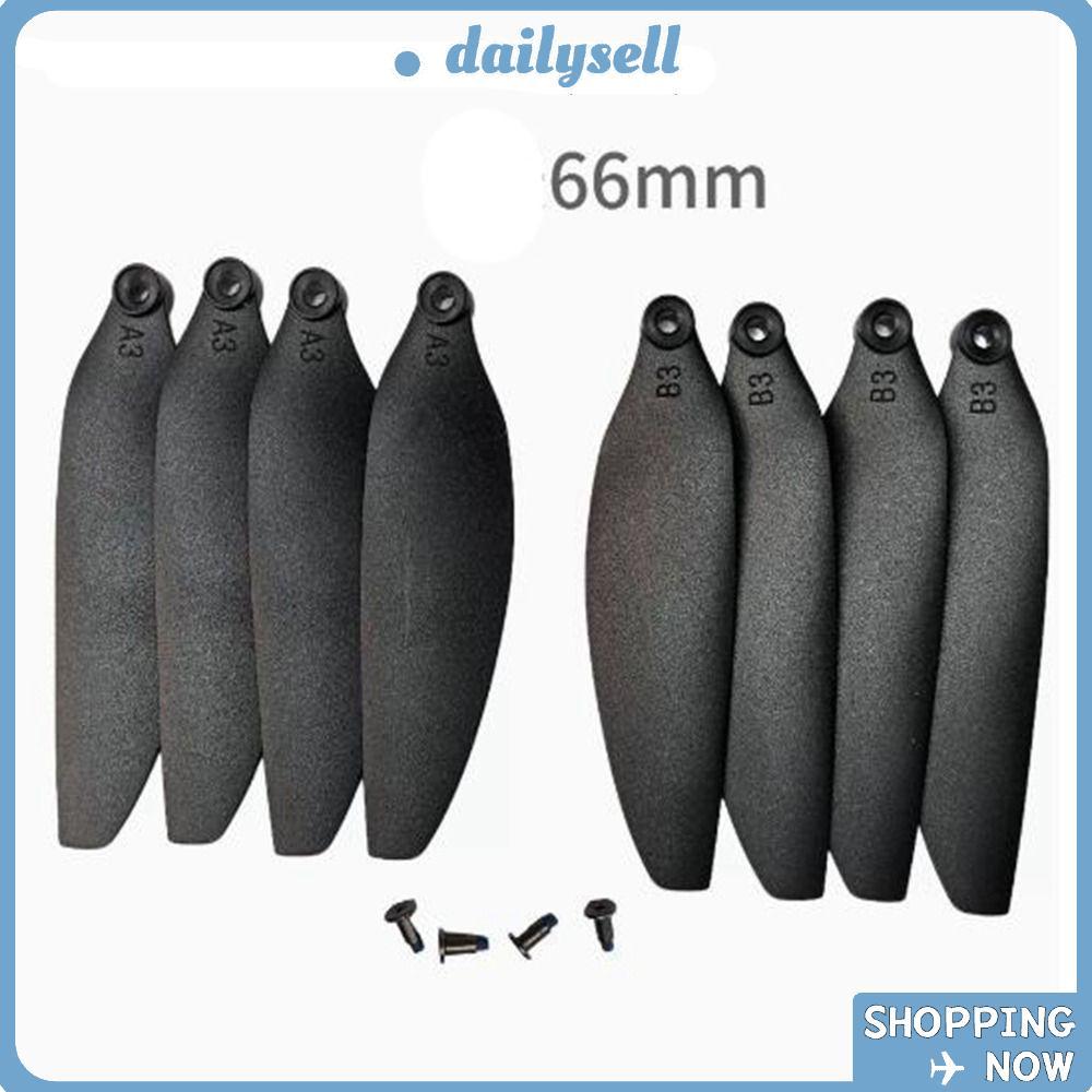DAILY รีโมทคอนโทรล Drone Parts,พลาสติกสีดําพับใบพัด, 58 มม./66 มม.Universal Quadcopter อะไหล่ใบมีดสํ