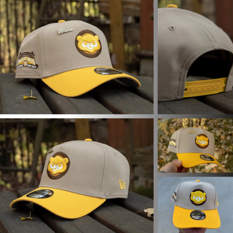 ERA 9FORTY Chicago Cubs Wrigley Field ทูโทนสีเทา หมวกปีกแบนสำหรับผู้ชายและผู้หญิง สวมใส่ง่ายและป้องก