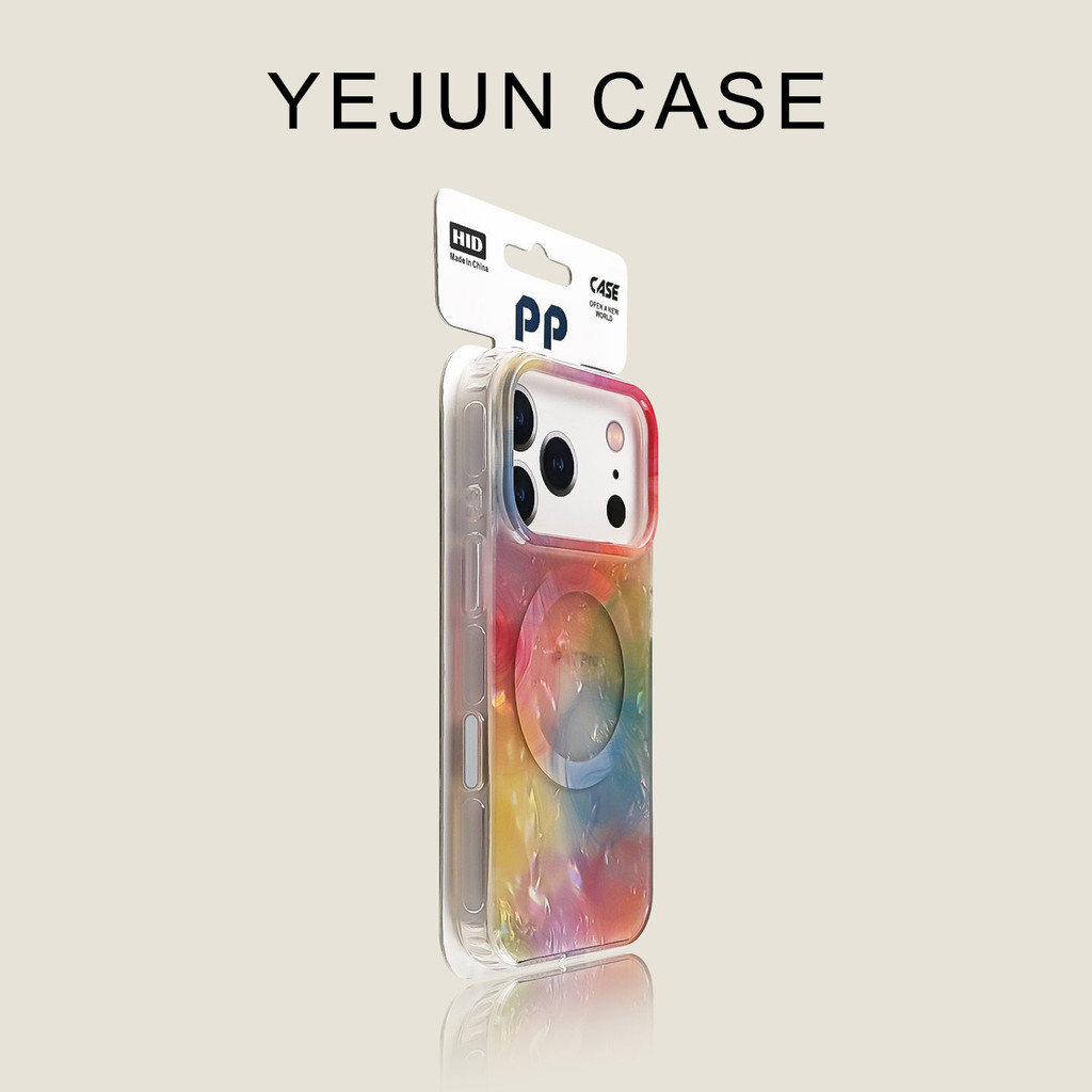 Luxury Gradient Simi Magnetic Shellรูปแบบเคสโทรศัพท์สําหรับiPhone17 16 15 14 13 Pro Maxกันกระแทกป้องกันกล้องDrop-proof Hardปกหลัง