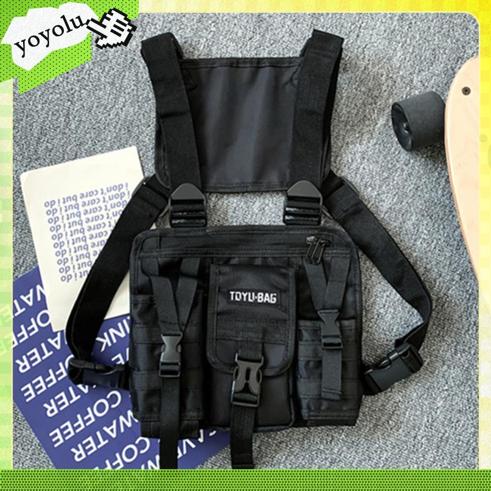 Molle Chest Packs Molle กระเป๋าคาดหน้าอกหลายกระเป๋าสําหรับอุปกรณ์แคมป์ปิ้งกลางแจ้ง