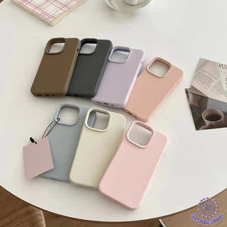 เคสไอโฟน11ยอดขาย เคส ซิลิโคอนเหลวป้องกันล้ม สีธรรมดา สำหรับ IPhone 11 17 15 13 12 14 16 Pro Max 12 Pro 14 15 16 Plus 16E