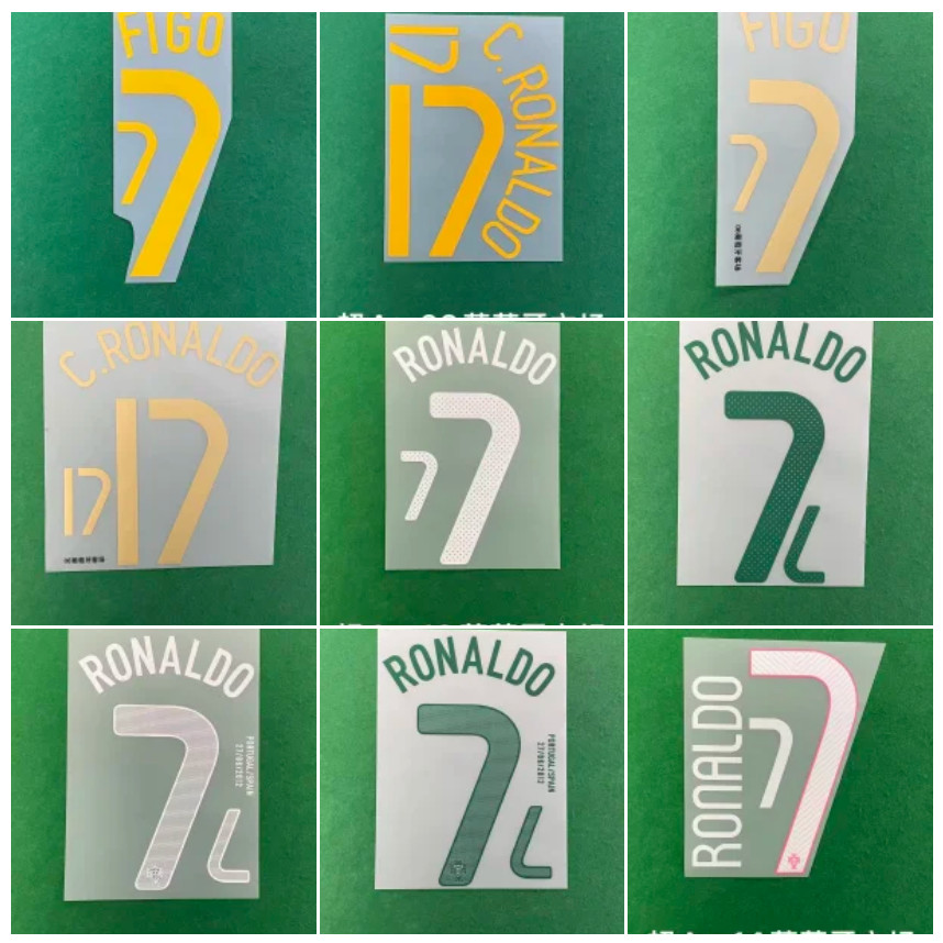 กีฬากลางแจ้ง Retro Football Jersey Name Collection DIY ชื่อชุดผู้ใหญ่สวมใส่ A + Jersey Number Letter ความร้อน Transfer หมายเลขความร้อนสติกเกอร์ Ball